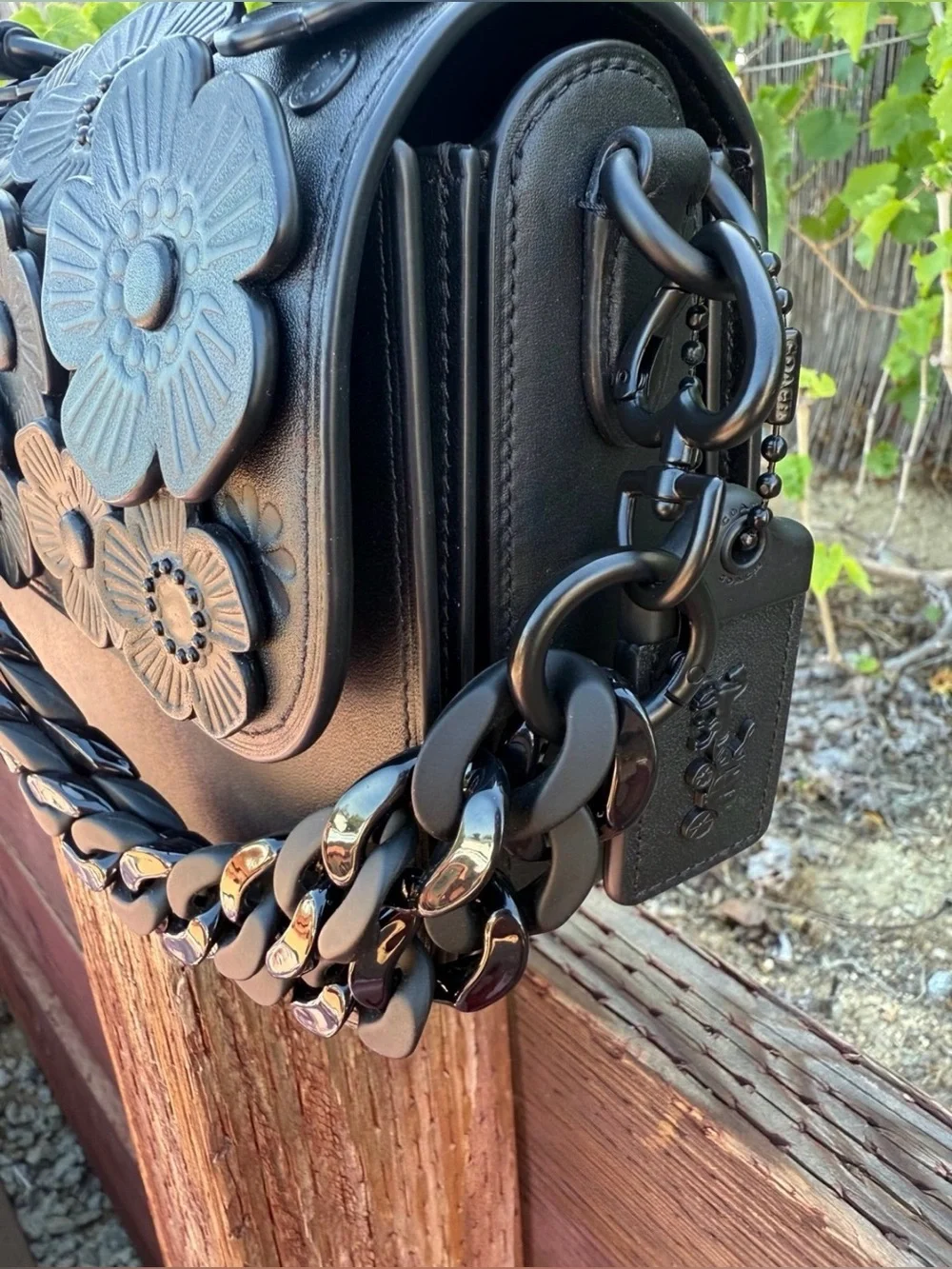 Novelty Strap| Bag Strap| ‘Black-Out’ Shiny & Matte Link Chain| Heart Shape